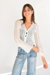 Long Sleeve Lace Button Up Shirt