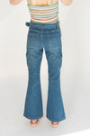 Belted Flare Cargo Jeans