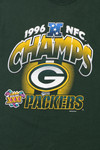Vintage 1996 "NFC Champs" Green Bay Packers Super Bowl XXXI T-Shirt (1990s)