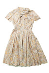 Vintage Pleated Pastel Floral Dress