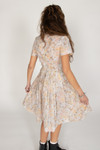 Vintage Pleated Pastel Floral Dress