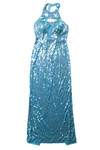 Vintage Adrianna Papell Blue Sequin Dress