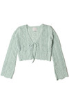 Chenille Pointelle Tie Front Cardigan