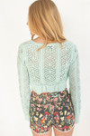 Chenille Pointelle Tie Front Cardigan