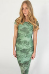 Green Floral Mesh Maxi Dress