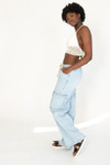 Wide Leg Pull On Cargo Jeans
