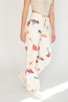 Large Mushroom Print Wide Leg Jeans