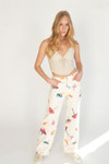 Large Mushroom Print Wide Leg Jeans