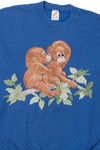 Vintage Baby Monkeys Cross Stitch Embroidered Jerzees Sweatshirt