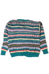Vintage Geometric Pattern Club International 80s Sweater