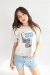 Vintage Cranial Abuse Cropped Raw Hem T-Shirt (1980s)