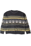 Dark Gray Multi Stripe Pattern Sweater