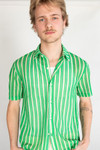 Green Cabana Knit Button Up Shirt