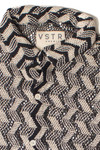 Zigzag Cabana Knit Button Up Shirt
