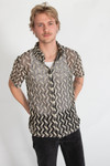 Zigzag Cabana Knit Button Up Shirt