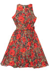 Vintage Red Poppy Darian Dress With Matching Belt