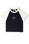 Rhinestone Star Baseball Crop Tee