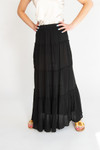 Black Ruffle Tiered Maxi Skirt 