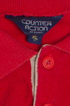 Vintage Terry Cloth Long Sleeve Counter Action Polo Shirt