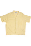 Vintage Yellow Ribbed Square Pocket Button Up Top