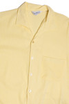 Vintage Yellow Ribbed Square Pocket Button Up Top