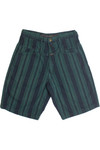 Vintage Navy Green Striped Marithe + Francois Girbaud High Waisted Shorts