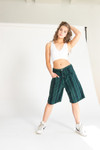 Vintage Navy Green Striped Marithe + Francois Girbaud High Waisted Shorts