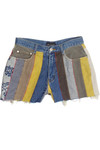 Vintage Corduroy Patchwork No Boundaries Cut Off Shorts