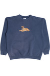 Vintage Distressed Embroidered Dog Sweatshirt