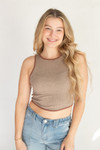 Contrast Earth Tones Crop Tank