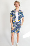 Cobalt Daisy Button Up Shirt