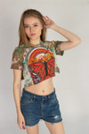 Tie Dye Positive Vibes Butterfly Crop Tee