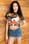 Tie Dye Yin Yang Mushroom Crop Tee