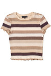 Crochet Stripe Lettuce Edge Tee