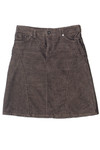 Dark Brown Corduroy A-Line Skirt