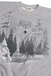 Vintage Wolf Snowy Forest Scene Artisans Sweatshirt