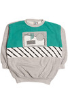 Vintage Geographic Patch Color Block Generation One Sweatshirt