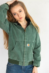 Sage Green Hooded Carhartt Jacket JQ694 (1990s)