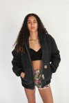 Vintage Distressed Black Hooded Carhartt Jacket (1990s)