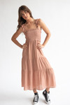 Gauze Ruffle Strap Maxi Dress