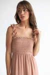 Gauze Ruffle Strap Maxi Dress