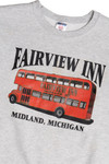 Vintage "Fairview Inn Midland, Michigan" Double Decker Bus Sweatshirt