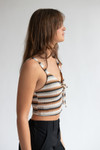 Crochet Stripe Bow Front Tank Top