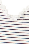 Striped Lace Trim Bow Tank