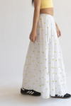 Embroidered Lemon Tiered Maxi Skirt