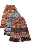 Border Print Wide Leg Pants