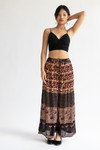 Border Print Wide Leg Pants