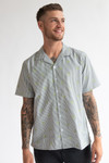 Striped Pot Leaf Button Up Shirt