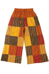 Orange Striped Wide Leg Patchwork Pants