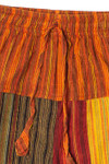 Orange Striped Wide Leg Patchwork Pants